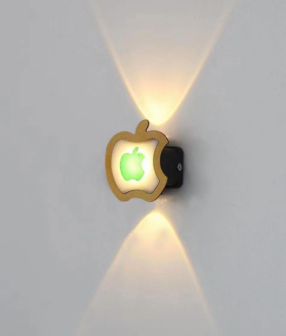 6W Outdoor Waterdichte Wandlamp Apple Patroon Decoratieve Lamp Led Nachtlampje Wandkandelaar Moderne Up En Down Wandlamp Tuin