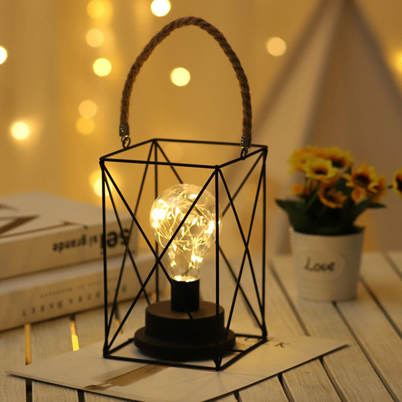 Retro Iron Art Tafellampen Voor Slaapkamer Woonkamer LED Bedlampje Bedlamp Nachtlampje Kerstdecoratie Licht