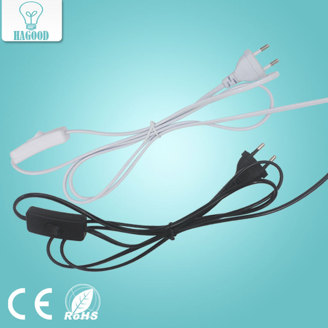 1.8 m lijn Kabel 303 Aan Uit Netsnoer Voor LED Lamp met Knop switch EU Plug Licht schakelen Transparante Draad Extension