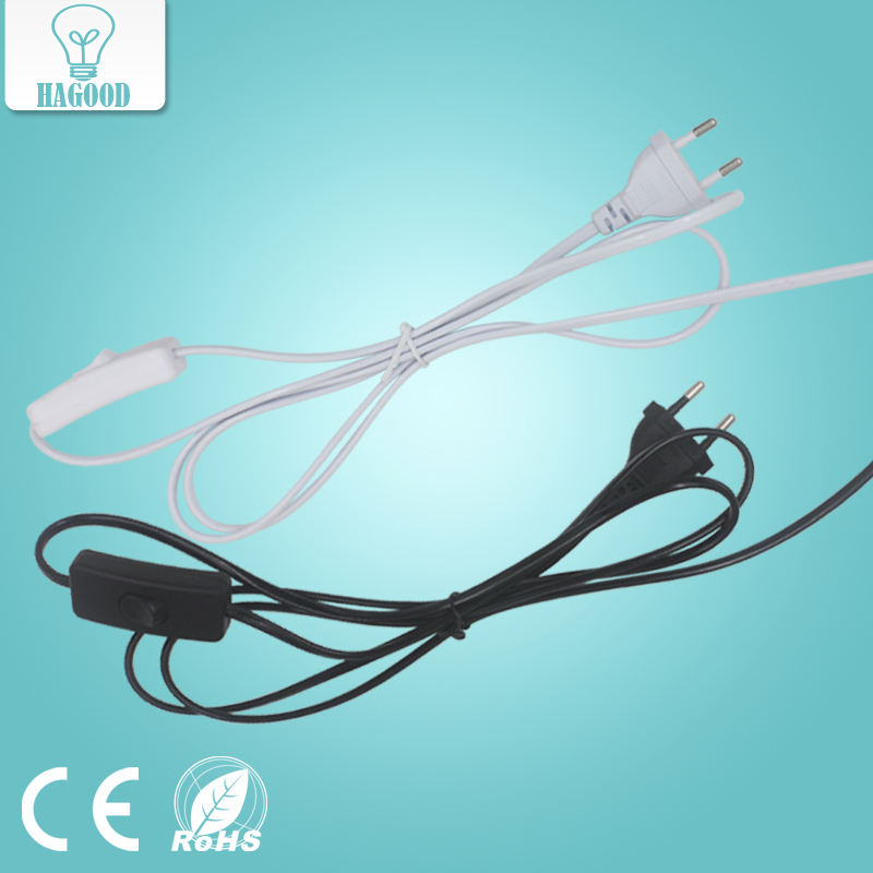 1.8 m lijn Kabel 303 Aan Uit Netsnoer Voor LED Lamp met Knop switch EU Plug Licht schakelen Transparante Draad Extension