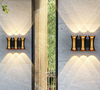 Nieuwe waterdichte LED Black Long Strip Wandlamp voor RGB Outdoor Balkon Aluminium Veranda Tuin Blaker Villa Wandlamp Armatuur