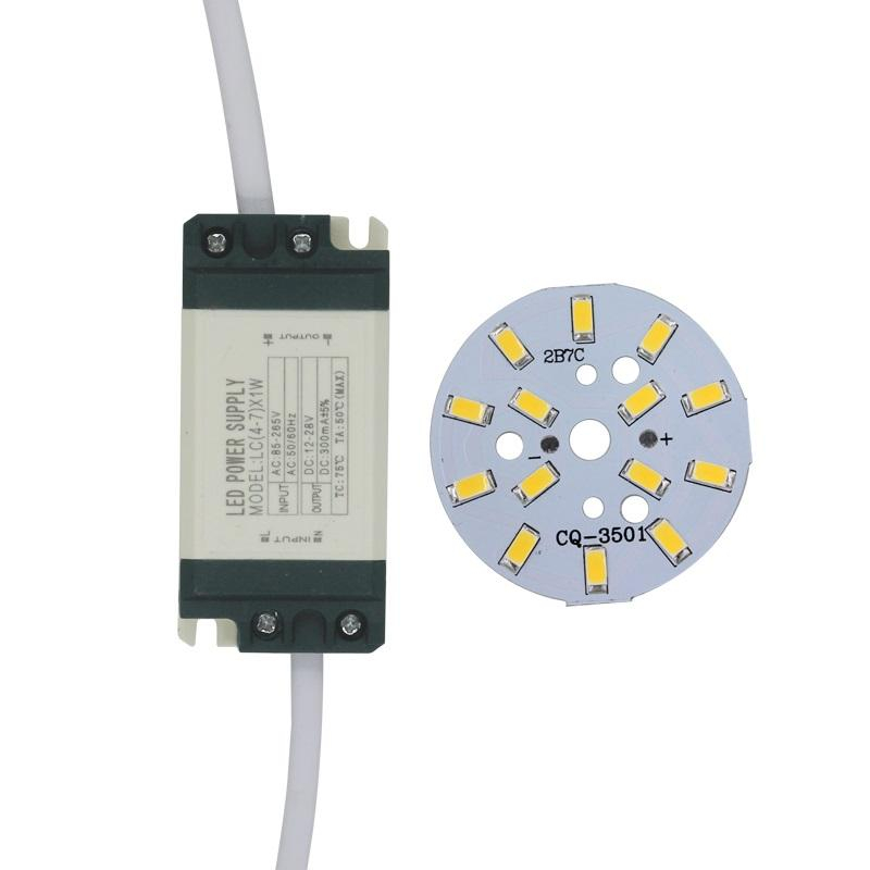 7W SMD5730 Light-emitting diode chip+plastic shell LED driver voeding voor LED plafondlamp