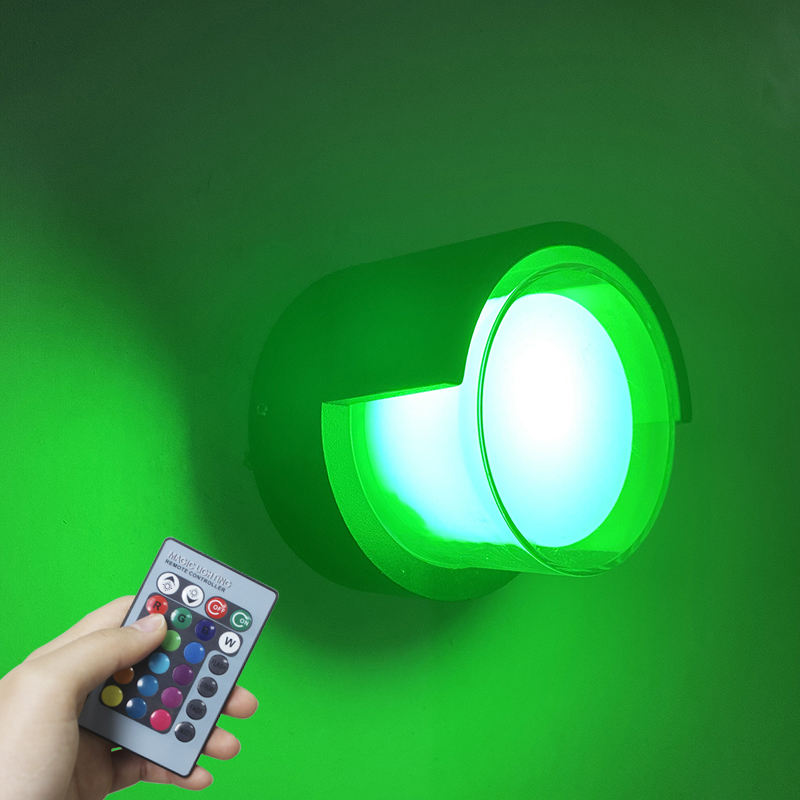 Waterdichte Acryl Art Deco Muur Led Licht Buitenverlichting Wandkandelaar RGB Led Wandlampen met Afstandsbediening Wandlamp