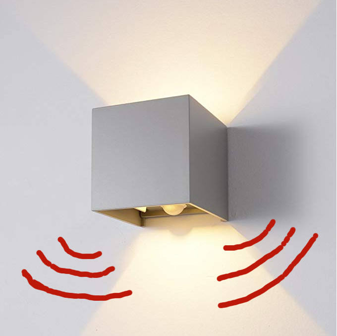 Goede kwaliteit buiten bewegingssensor zwarte kubus waterdichte wandlamp armaturen led wandlamp voor tuinhuis