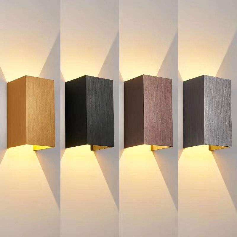 12W Led Wandlamp Buiten LED Wandkandelaar IP65 Waterdichte Vierkante Metalen Schot Verlichting Buitenmuur Verlichting Armatuur Cool