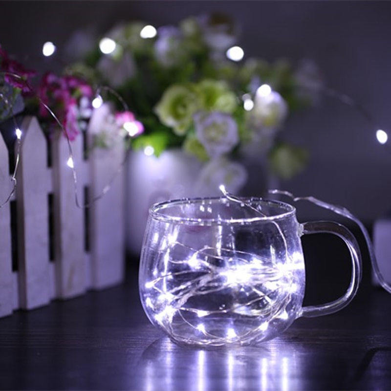 2M LED Garland Koperdraad Light String met Fairy Lamp voor Outdoor Garland Party Lights en New Year Christmas Decor