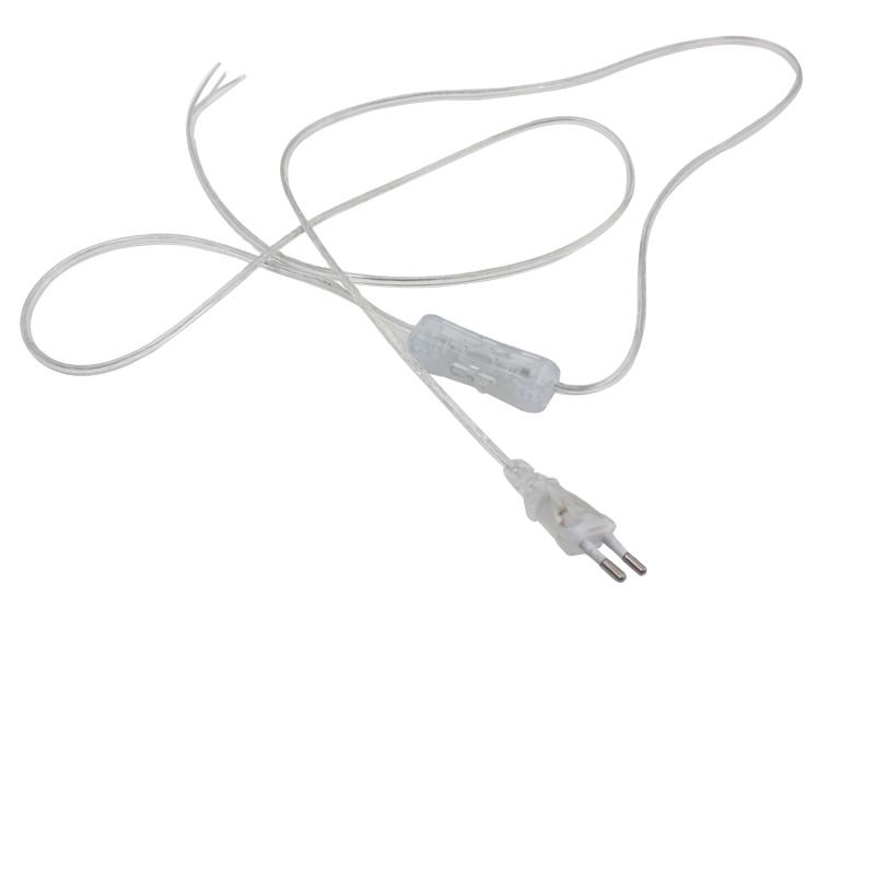 0.75mm 2 lijn Kabel 1.8m Aan Uit Netsnoer Voor LED Lamp met Knop switch EU/US Plug Licht Switching Transparante Draad Extension