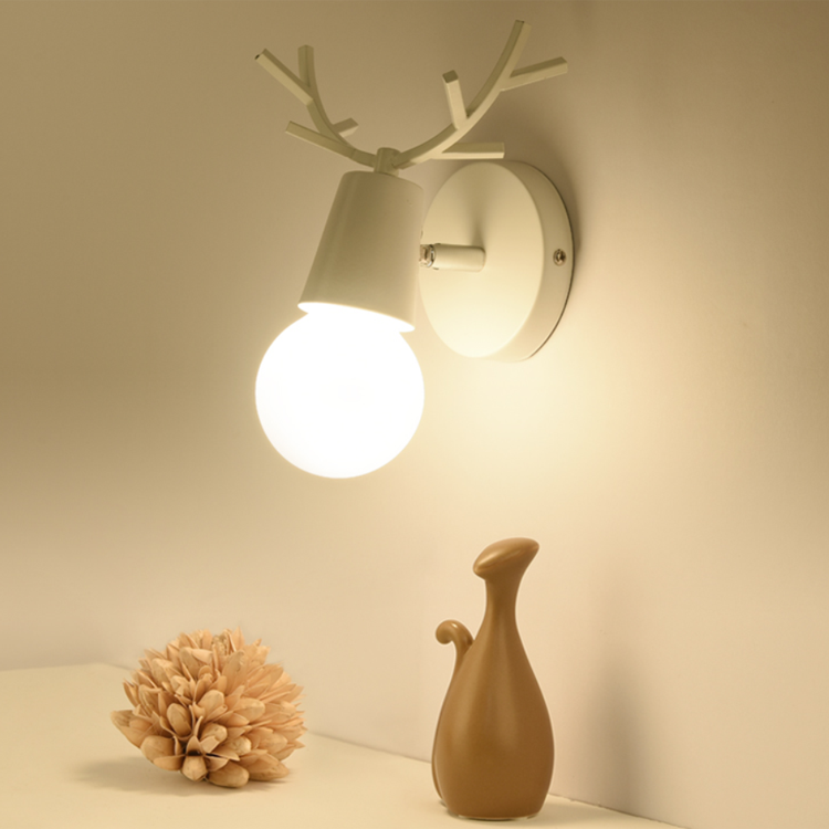 Nordic verstelbare LED Wandlampen kleurrijke cartoon Hertengewei slaapkamer leeslamp muur gemonteerde kinderkamer verlichting E27