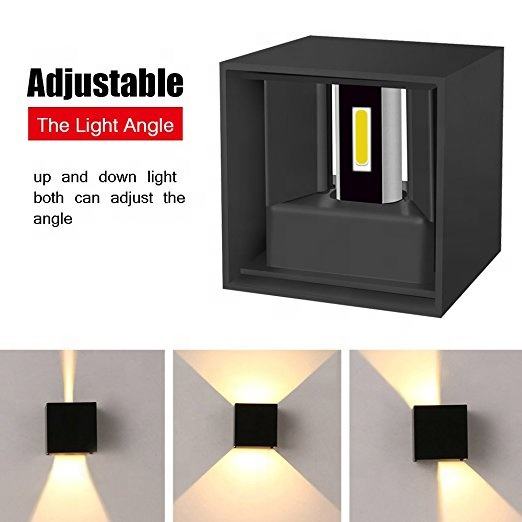 Wandlamp Verstelbaar IP65 Waterdicht Binnen & Buiten Kubus LED Wandlamp Woonkamer Slaapkamer Aluminium Op en neer Led Tuin Veranda Licht