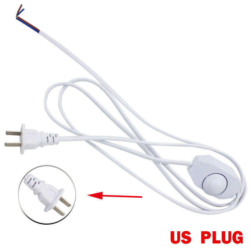 Dimbare 1.8 m EU/US Plug Licht Schakelen Ronde Schakelaar Snoer Kabel Plug Power voor LED Lampen lampenkap papier lichten ster lampen