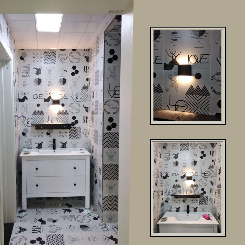 Modern design decoratief wandgemonteerd LED-licht IP65 omhoog en omlaag wandlamp nachtkastje buiten LED zwart modern ijdelheidshek